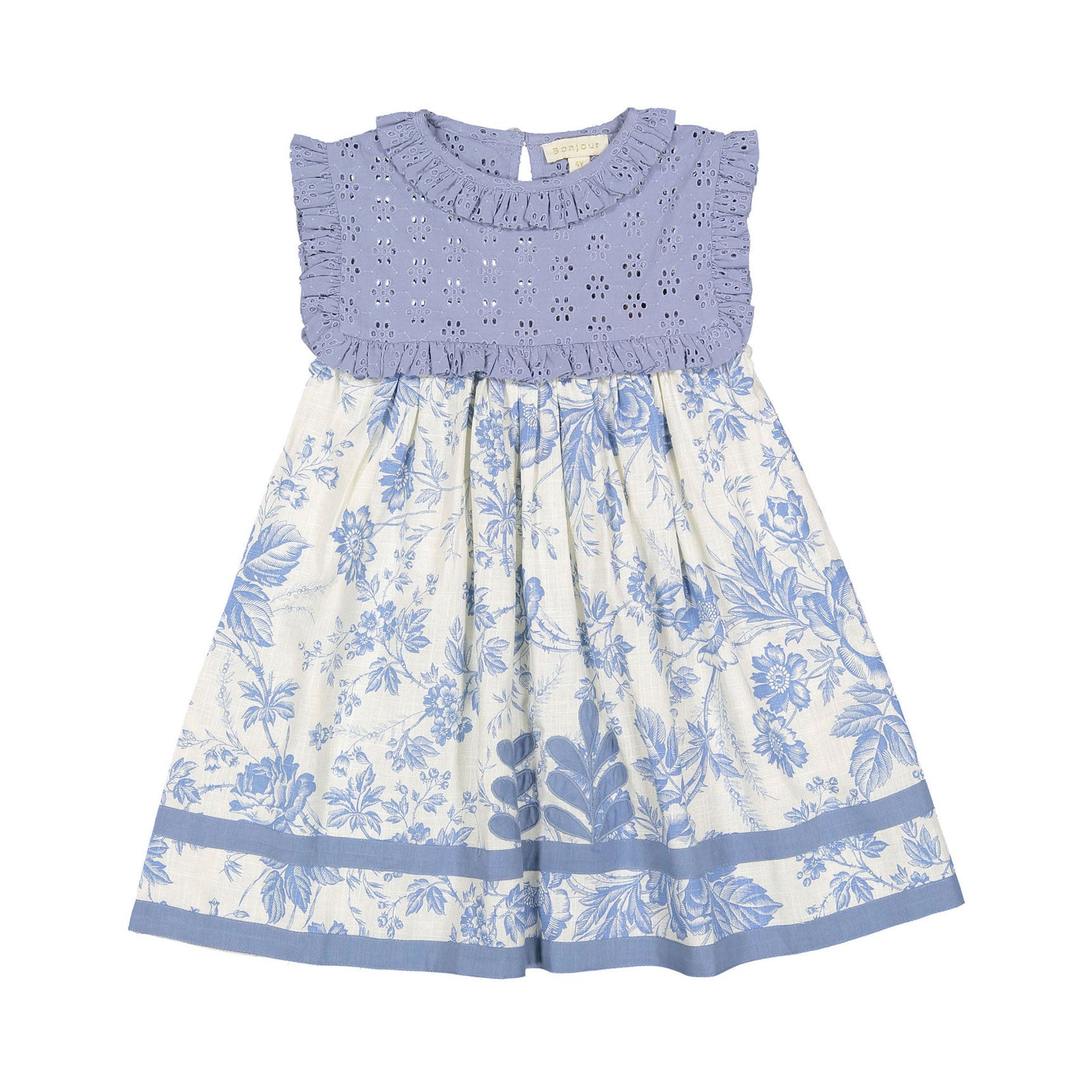 Bonjour Blue Broderie/Blue Tapestry Pia Dress