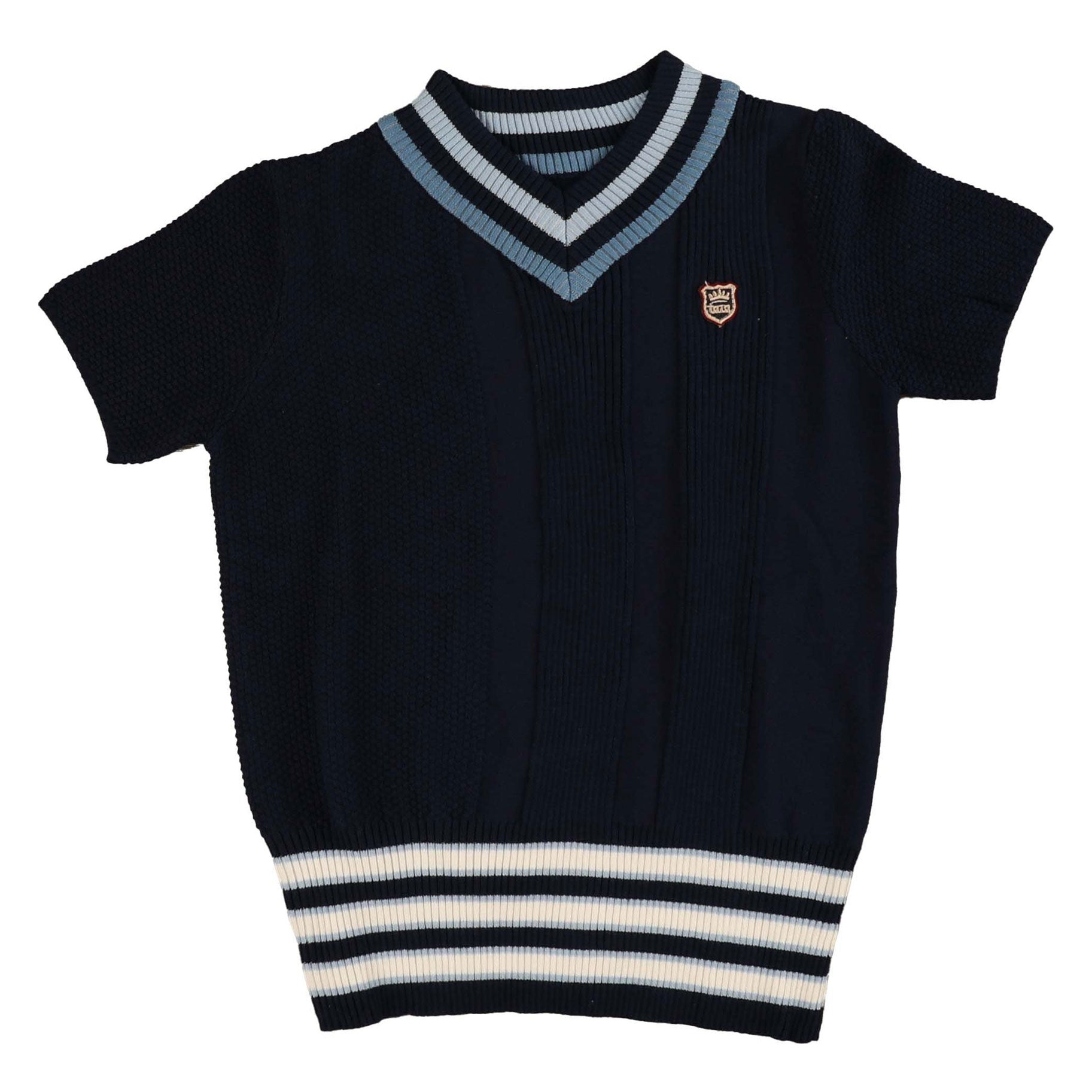 Noma Navy Multi Stripe Rib Textured Knit Top – Ladida