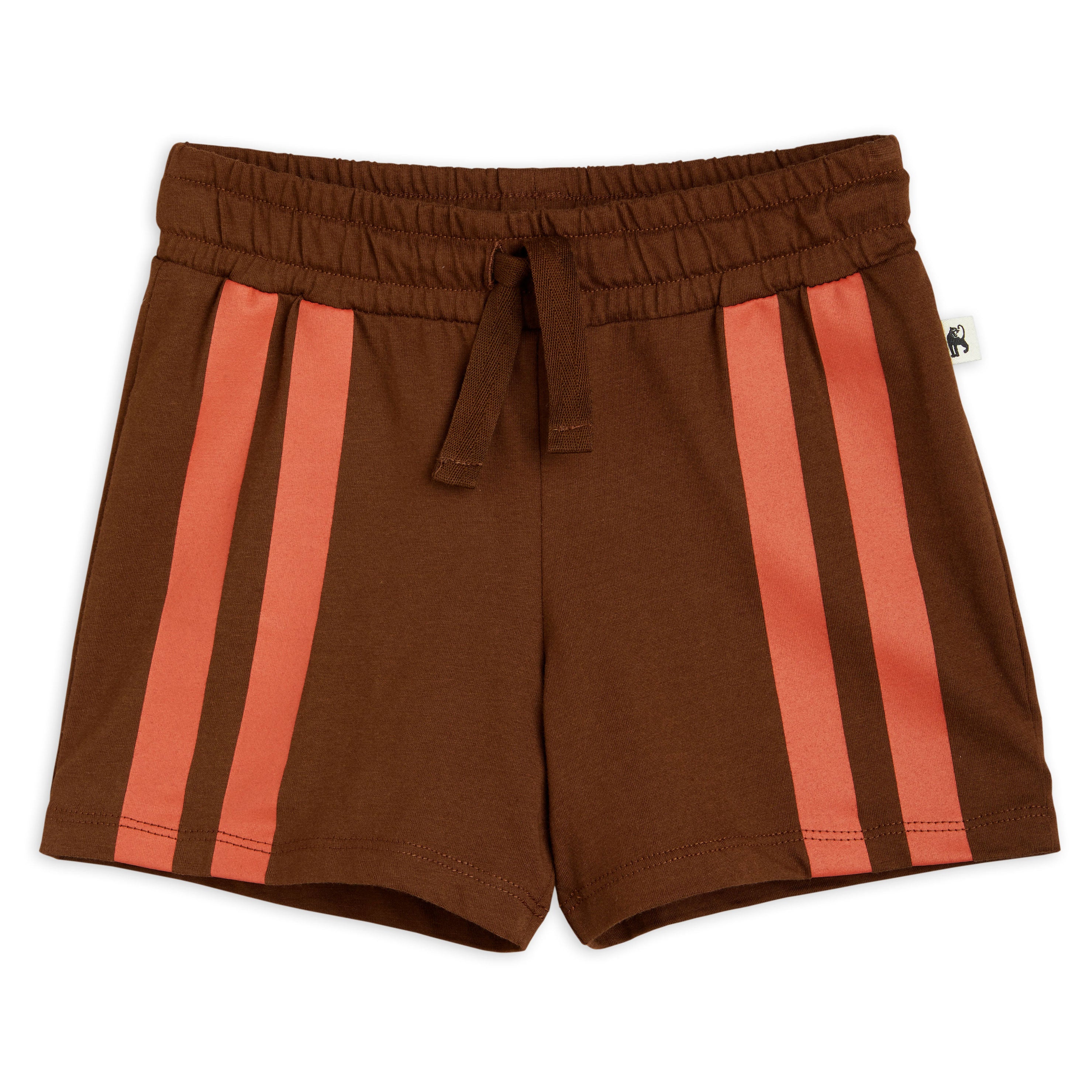 Mini Rodini Brown Panel Stripe Shorts