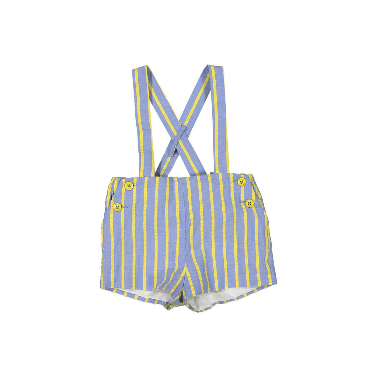 Nanos Yellow Stripe Baby Suspender Shorts – Ladida