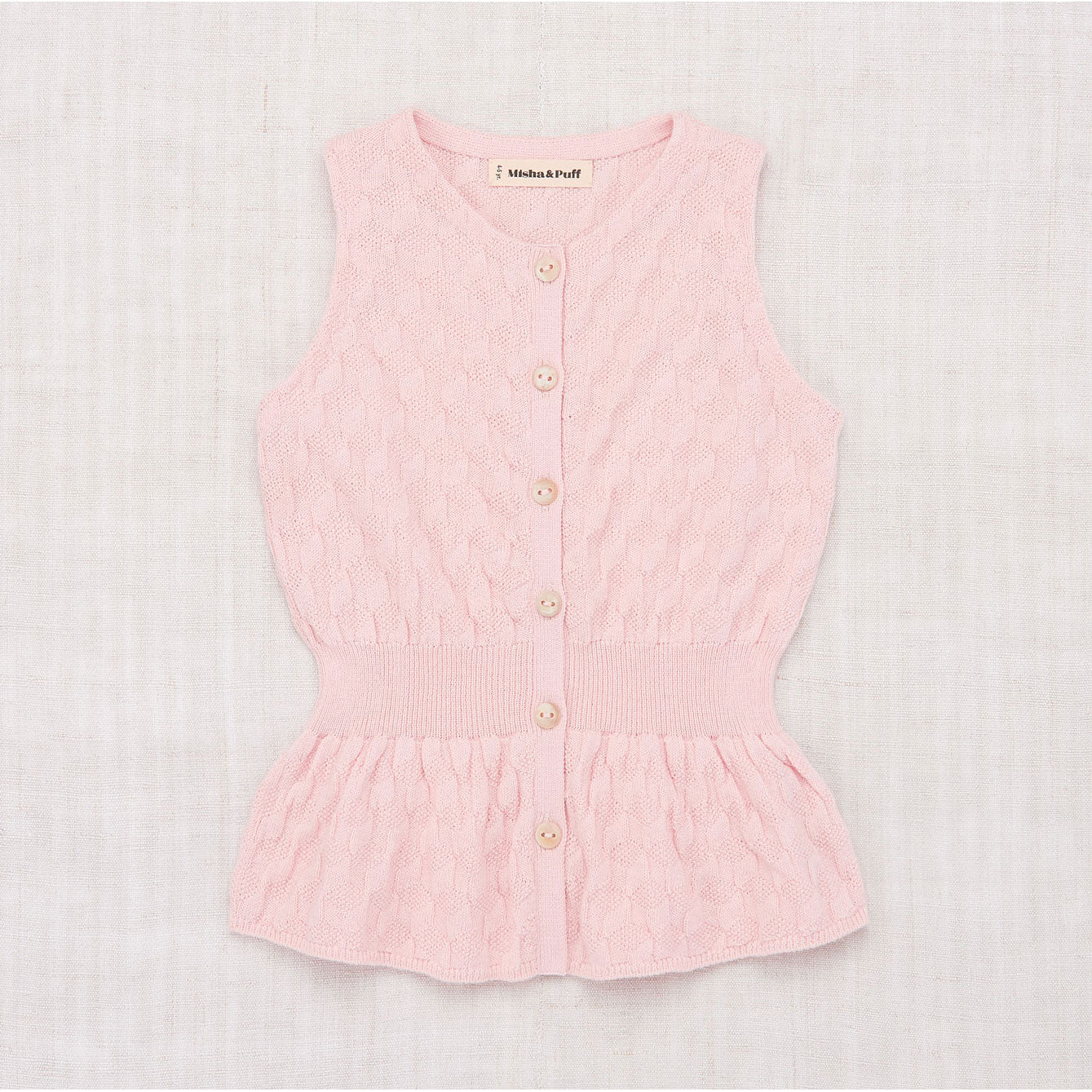 Misha and Puff English Rose Block Stitch Patty Peplum Top