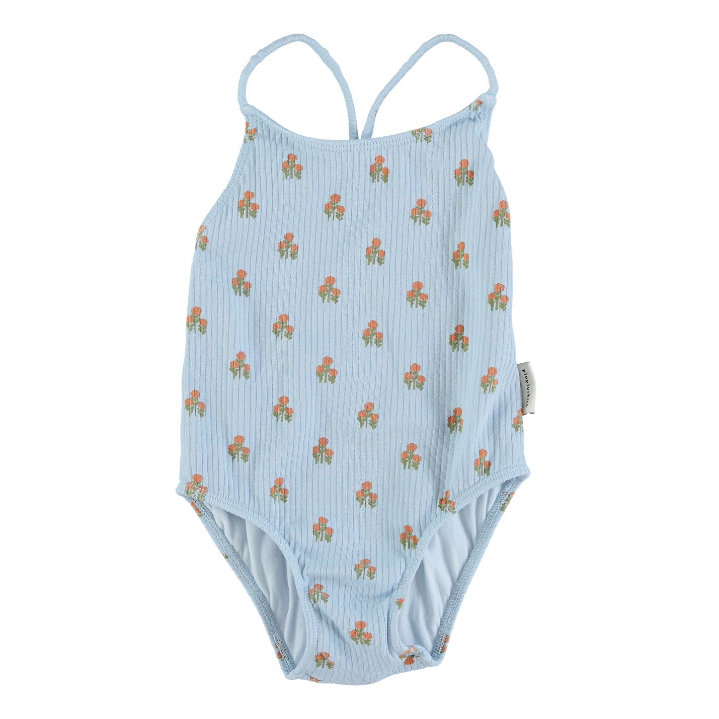 Piupiuchick Light Blue Flowers Ao Crossed Strap Swimsuit – Ladida