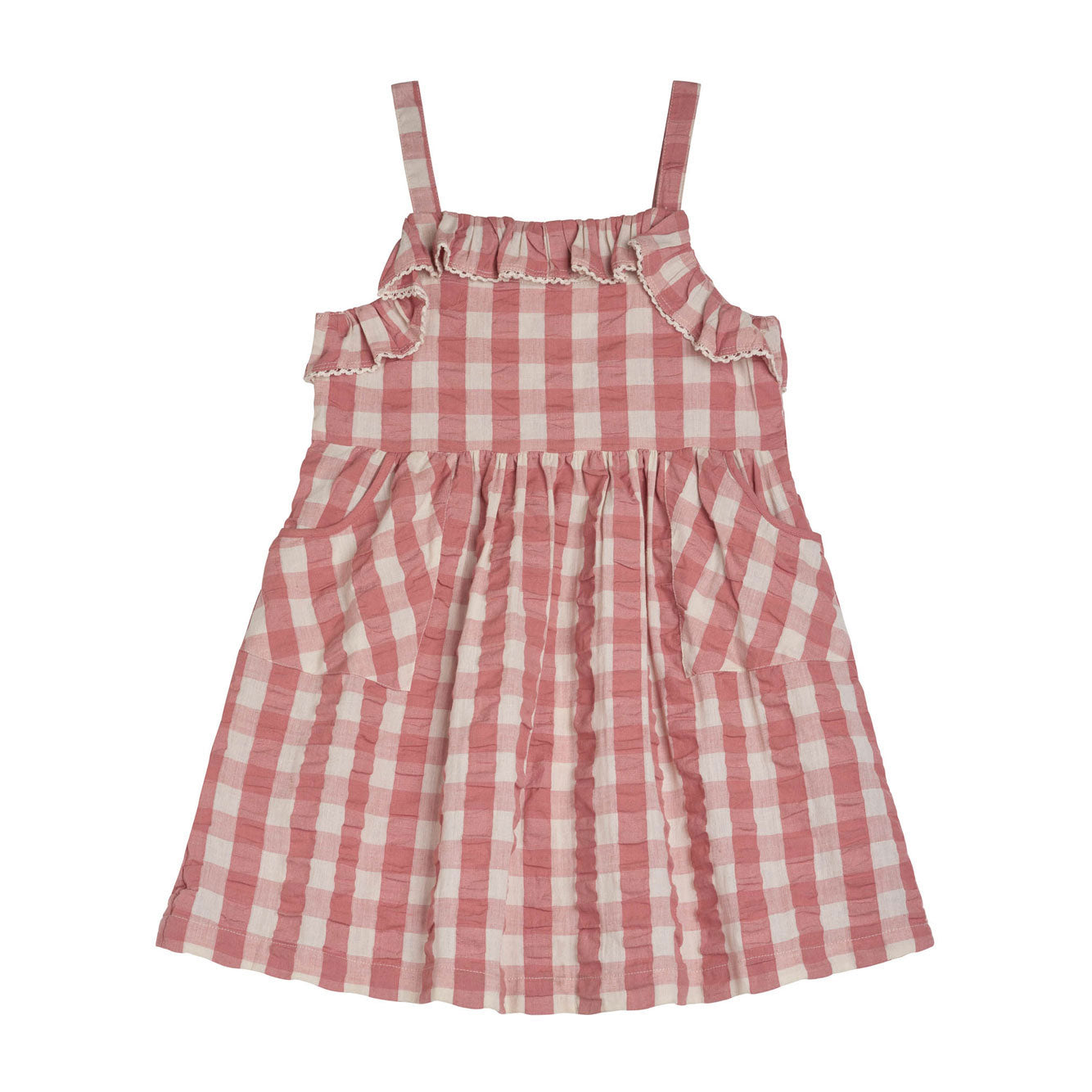 Little Cotton Clothes Sorbet Seersucker Gingham Thalia Pinafore