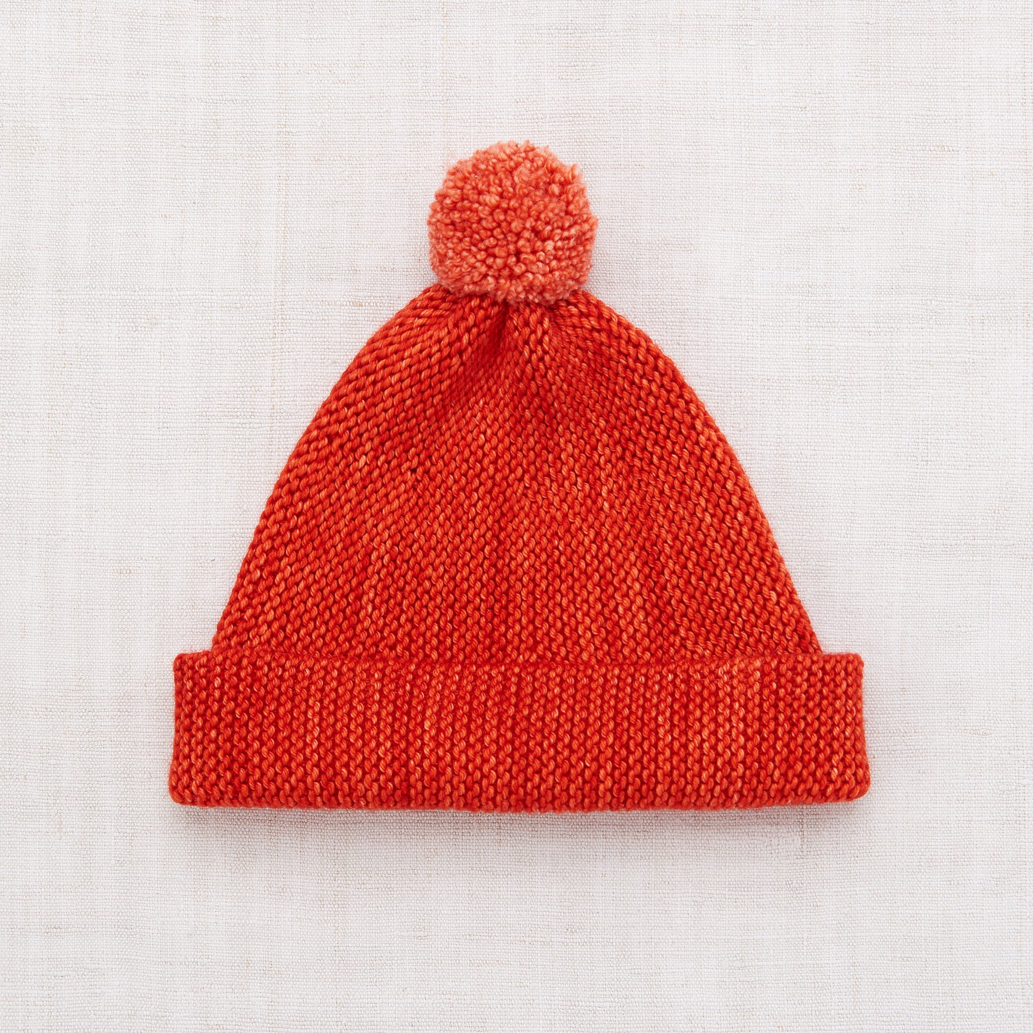 Misha and Puff Garter Hat - Red Flame