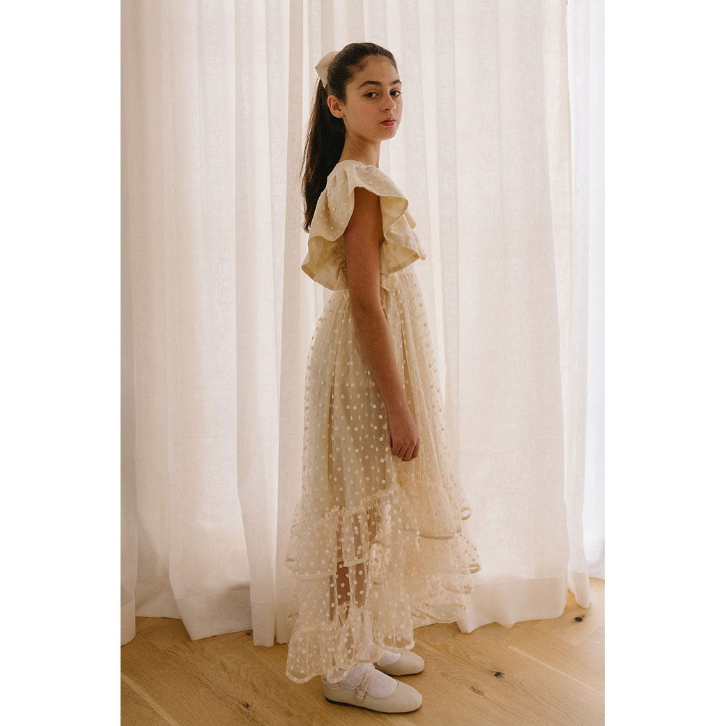 petit frill tulle 心苦しかっ long dress