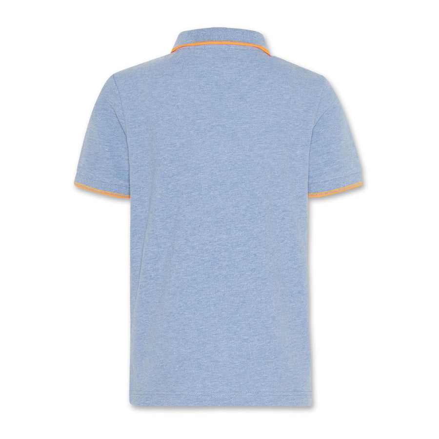 AO76 Heather Blue Carter Logo Polo