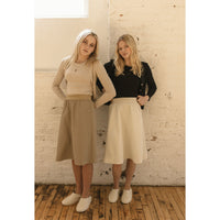 Elements Cream Ribbed Band Skirt