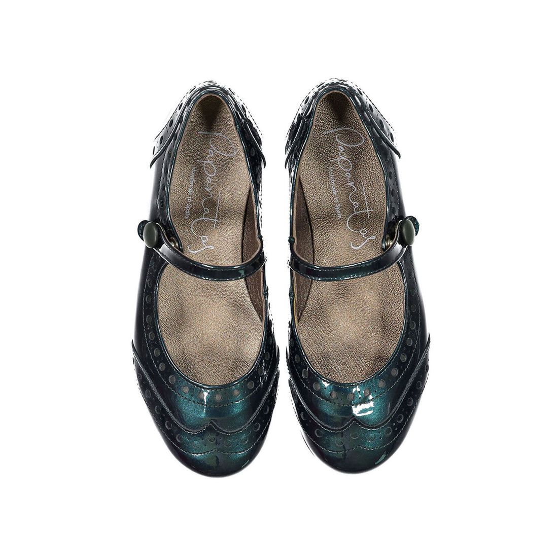 Papanatas Aquarium Patent Wingtip Mary Janes