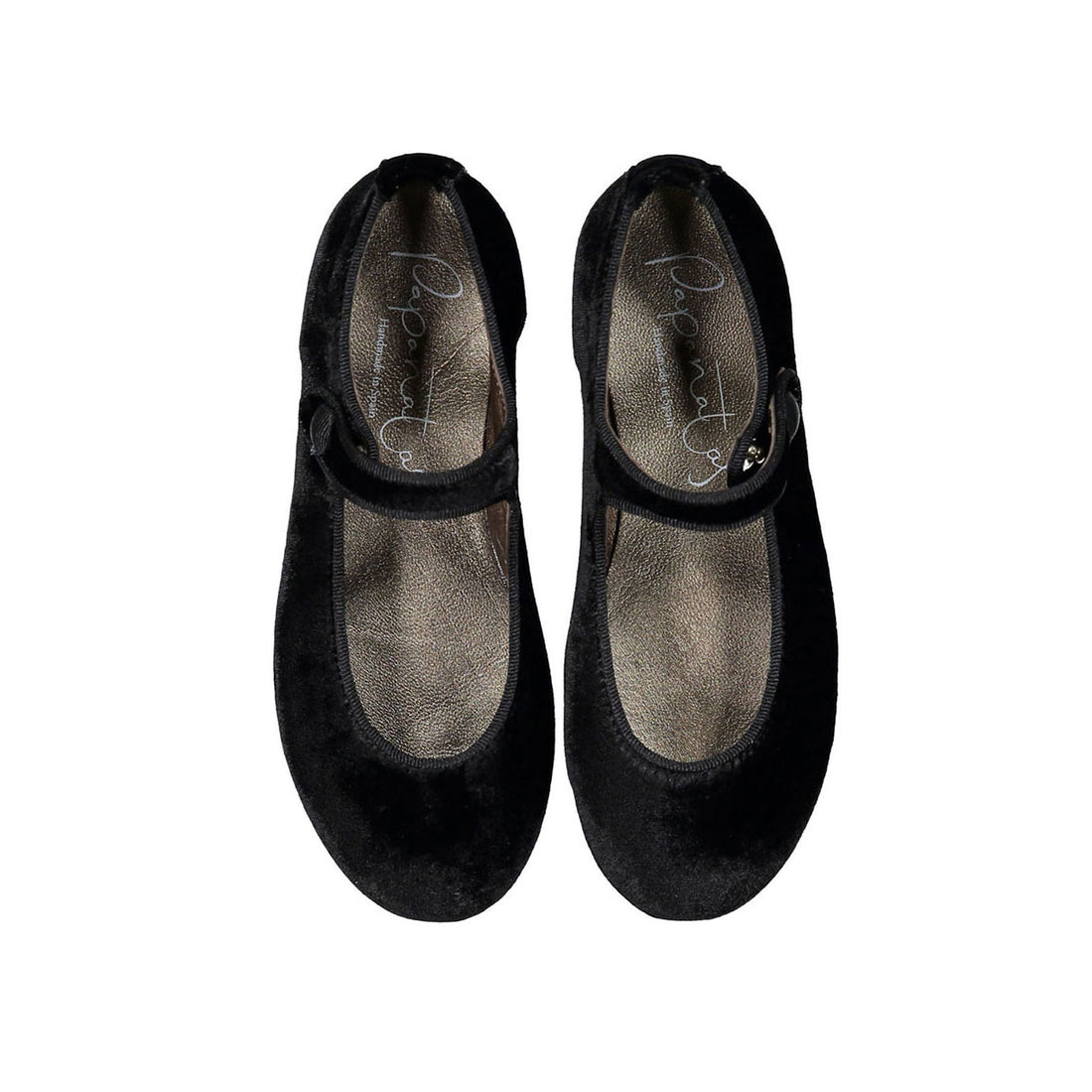 Papanatas Black Velvet Mary Janes