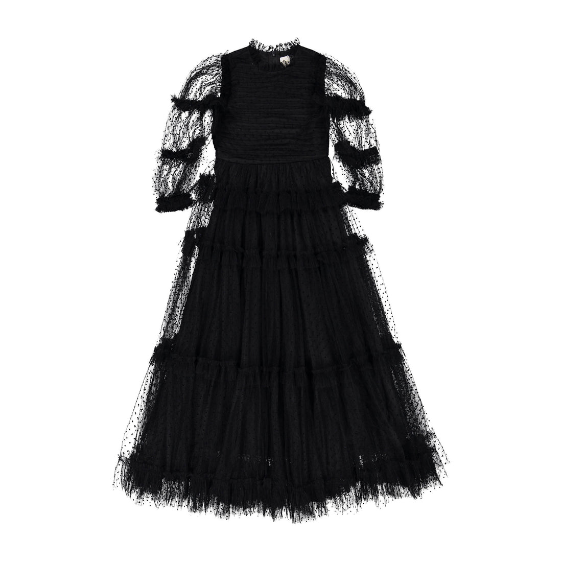 Petite Amalie Black Tulle Pleated Frill Dress – Ladida