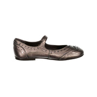 Papanatas Pewter Metallic Wingtip Mary Janes