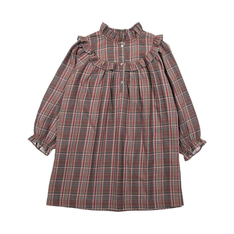 Bonpoint Raisin Check Tish Dress – Ladida