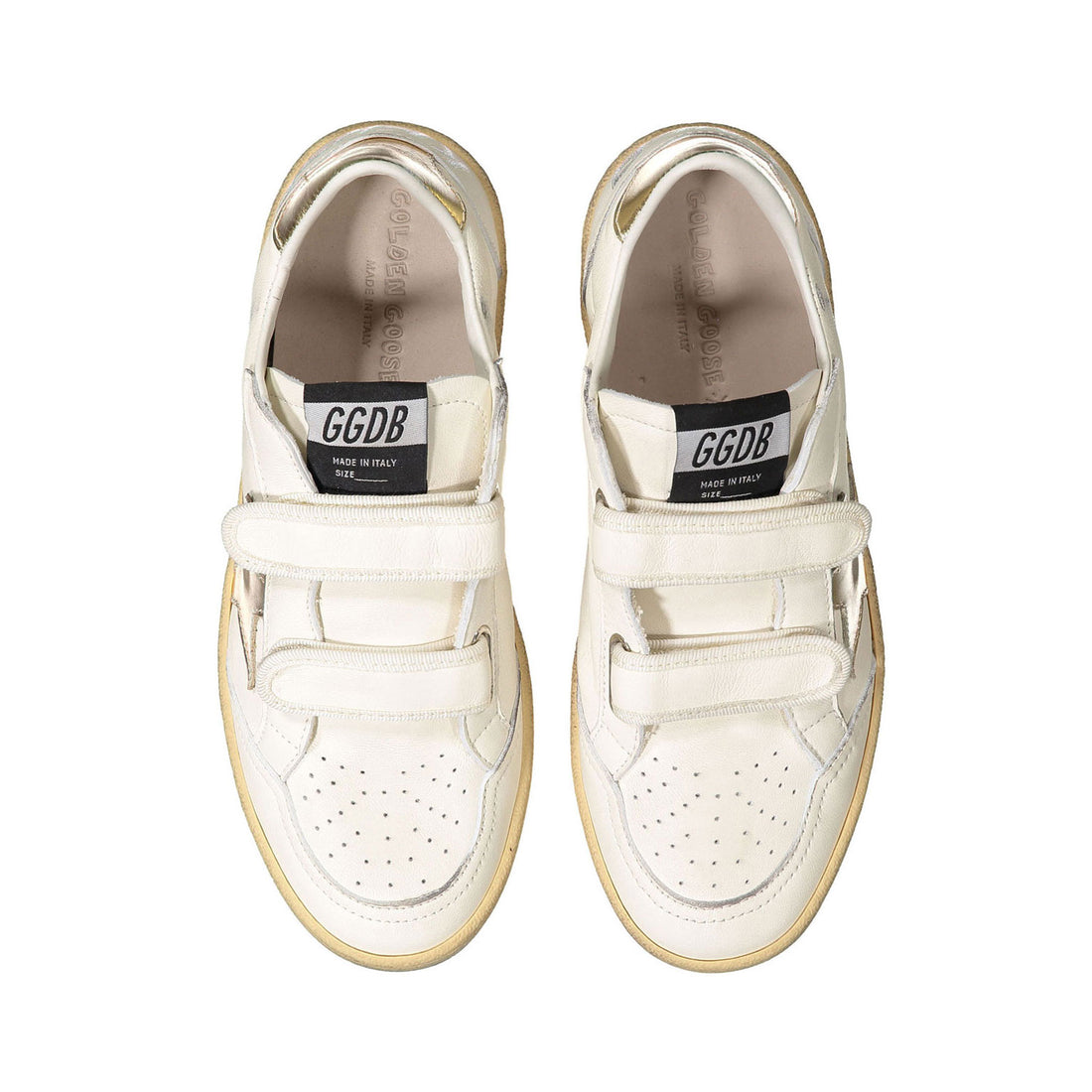 Golden Goose White/Gold Ballstar Sneakers