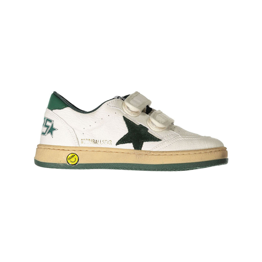 Golden Goose White/Green Ballstar Strap Sneakers