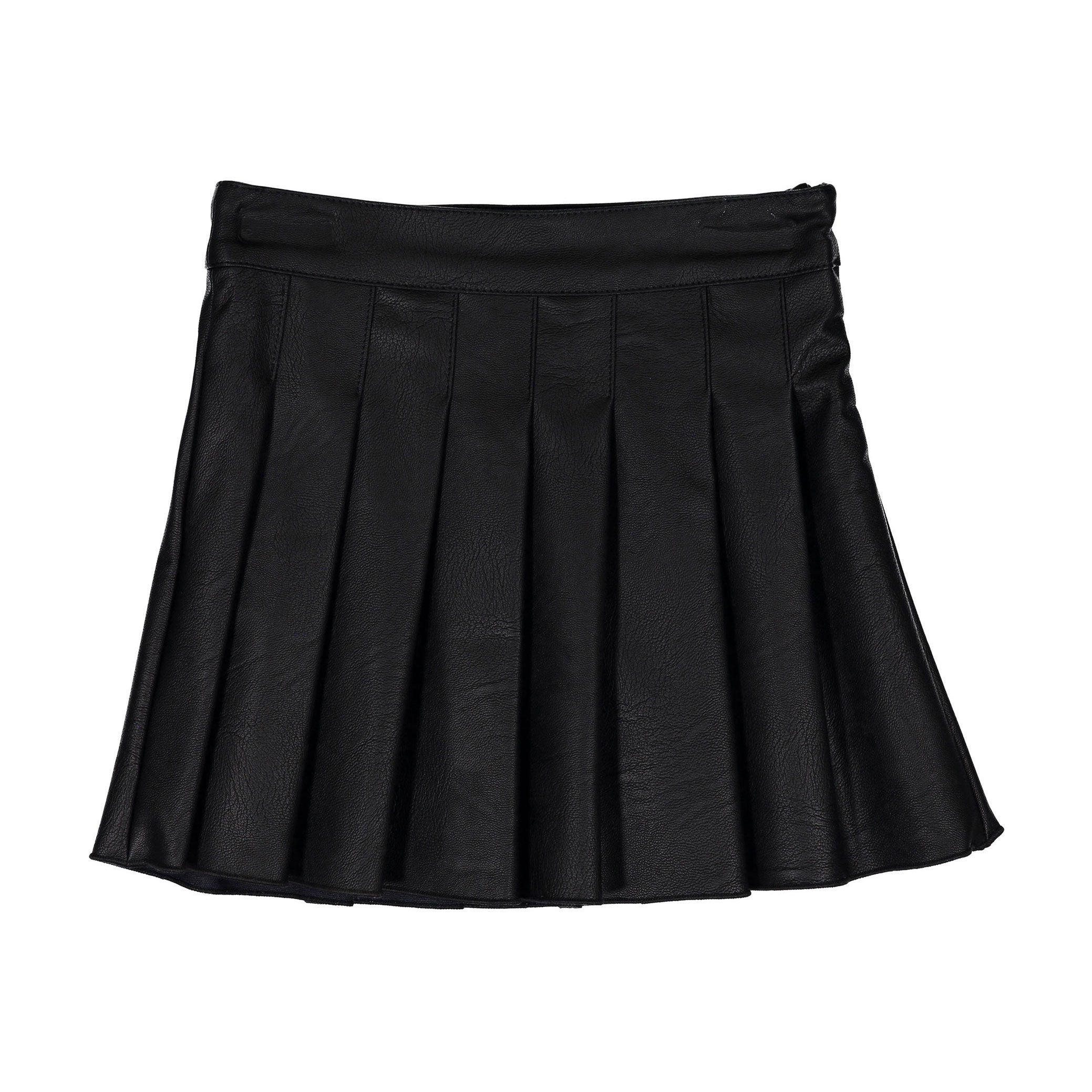 Piccola Ludo Black Leather Pleated Skirt – Ladida