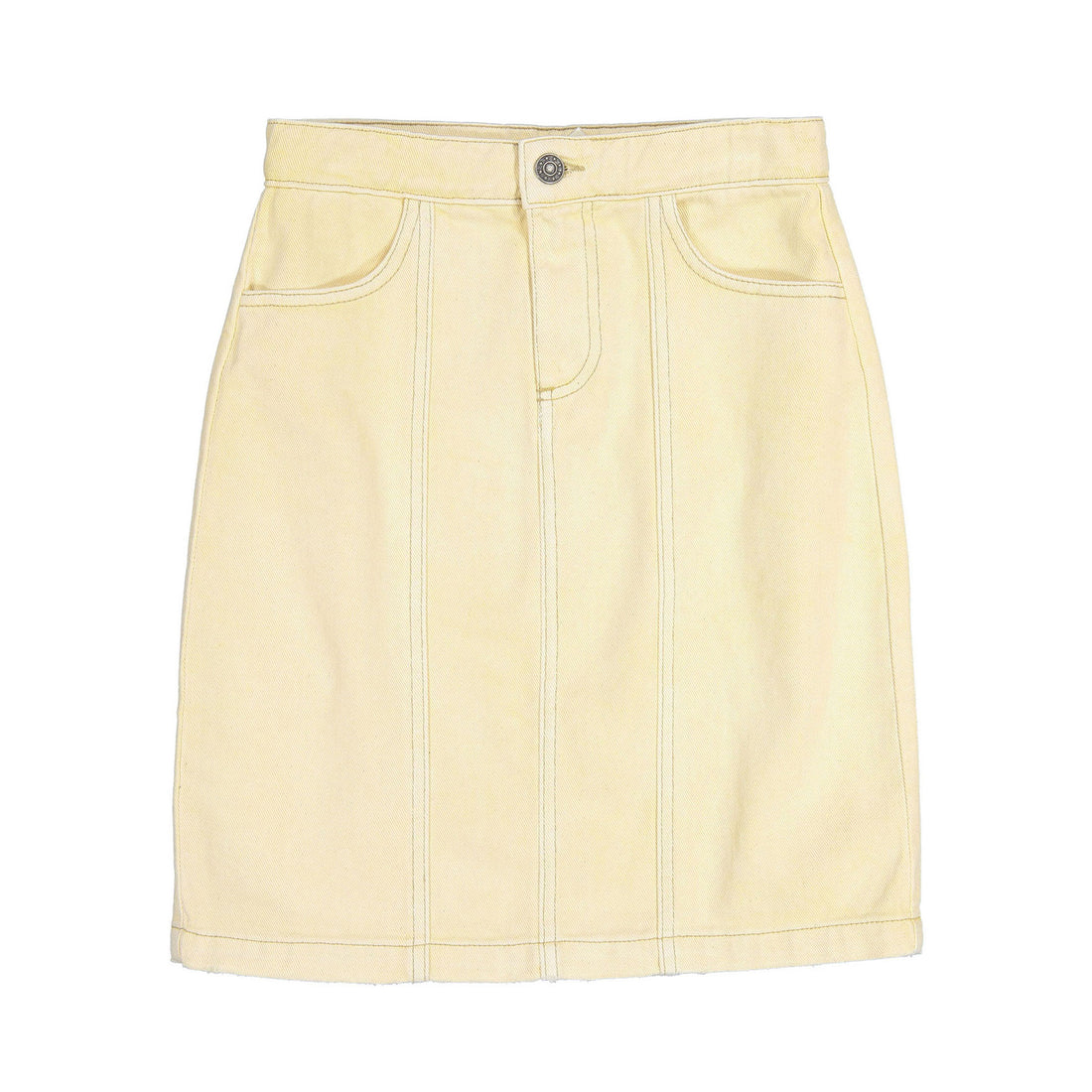 High Waist Denim Mini Skirt Yellow | NA-KD