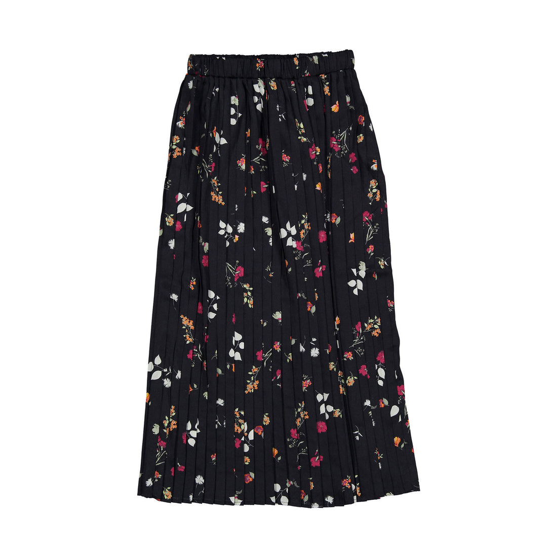 Christina Rohde Black Small Flowers Pleated Skirt – Ladida