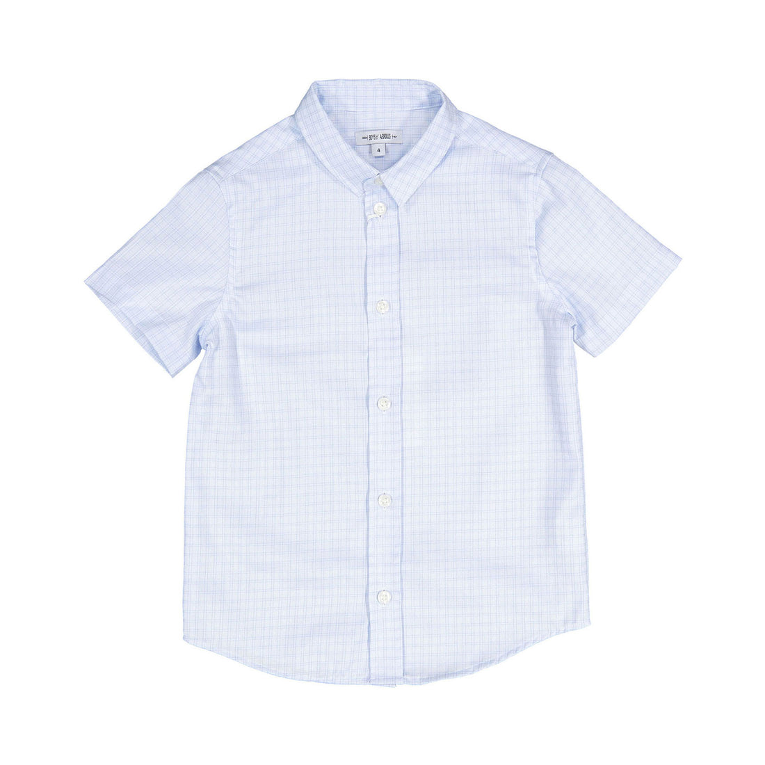 Boys and Arrows Light Blue Grid Short Sleeve Shirt