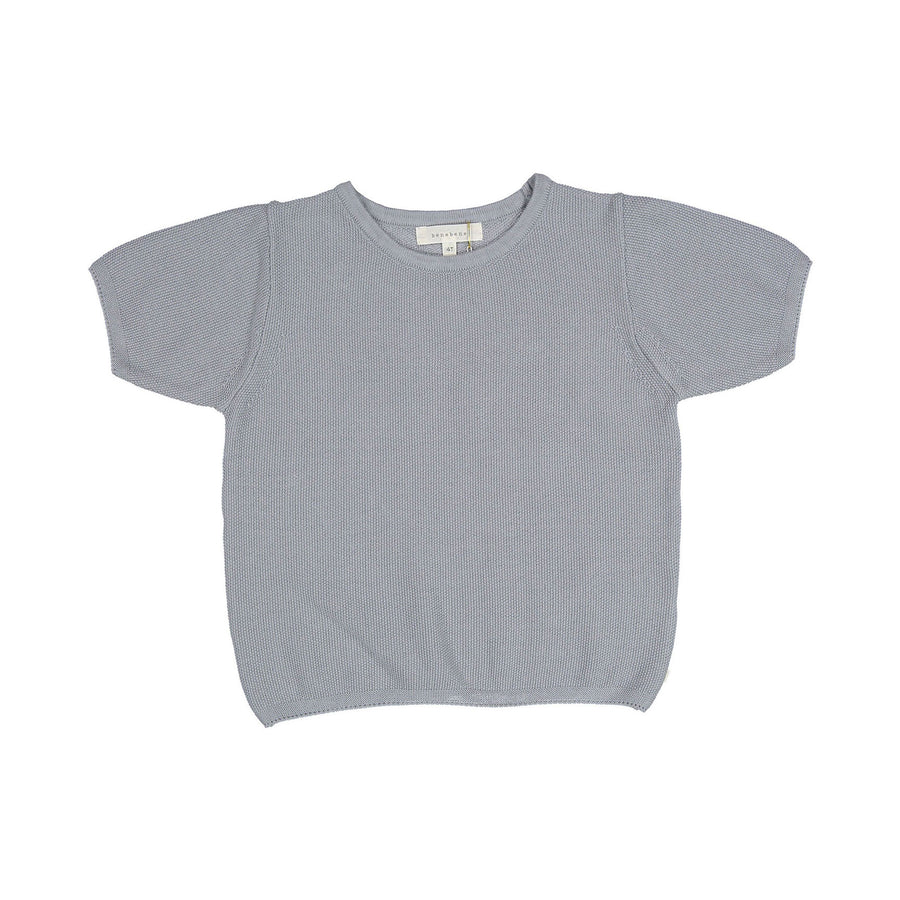 Bene Bene Grayish Blue Neat Waffle T