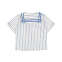 Bonjour Blue Mattress Stripes And Dots Sailor Shirt