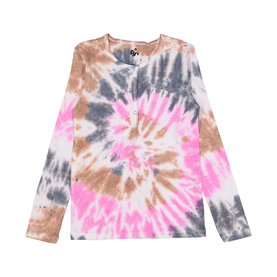 FYI Pink Tie Dye Henley T-Shirt – Ladida