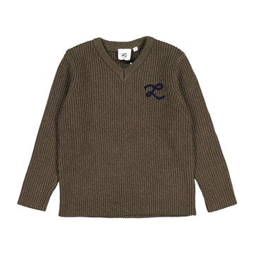  Olive Marl L Knit Sweater