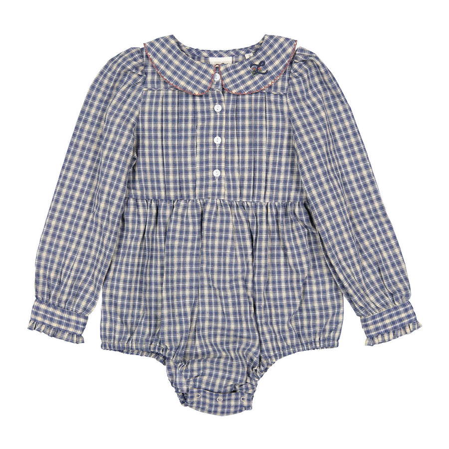 L by Ladida Navy Plaid Romper