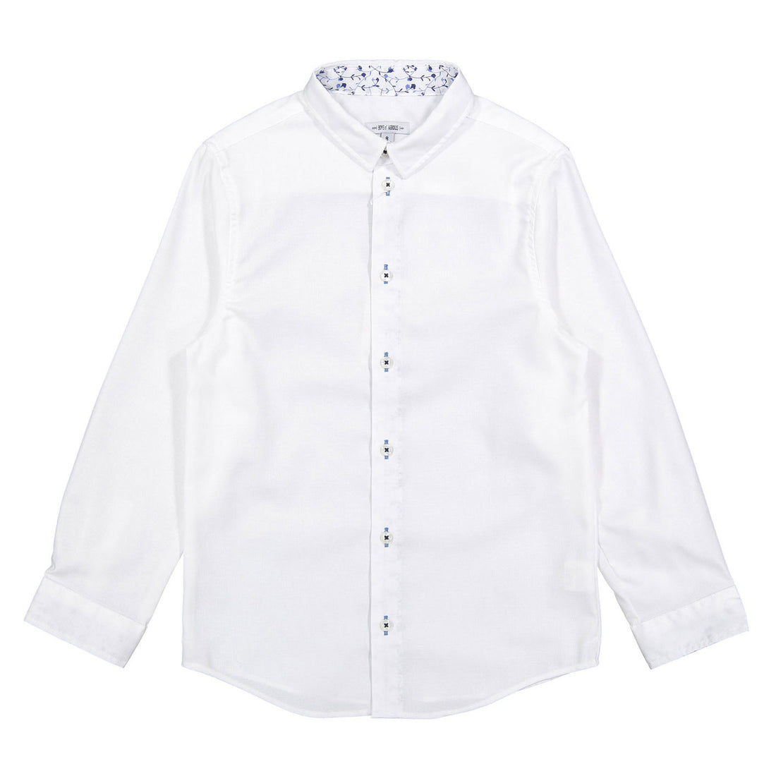 Boys and Arrows White Long Sleeve With Floral Collar