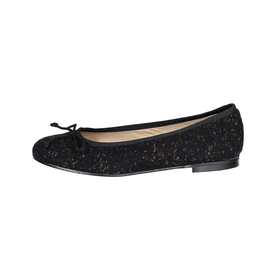 Ladida Black Speckeled Wool Ballet Flats