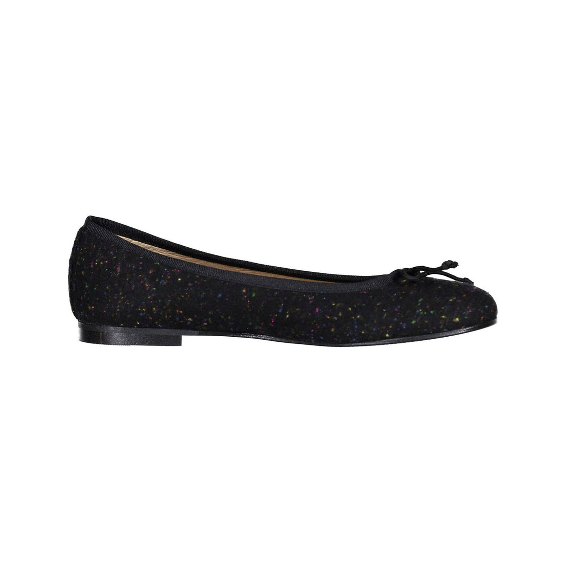 Ladida Black Speckeled Wool Ballet Flats