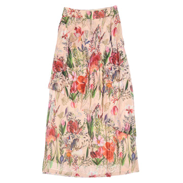  Pink Vine Floral Mesh Skirt