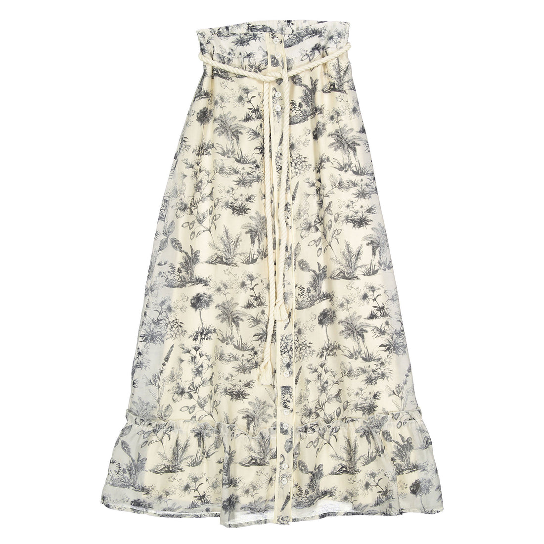 ROWE Cream Toile Button Down Skirt