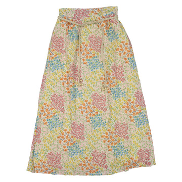  Multicolor Floral Belted Skirt