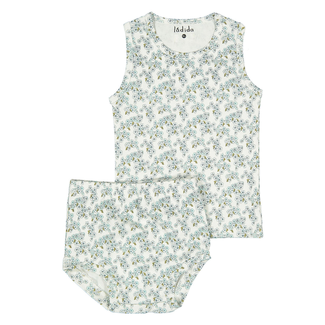 Ladida Layette Slate Cherry Blossom Tank+ Bloomer Set