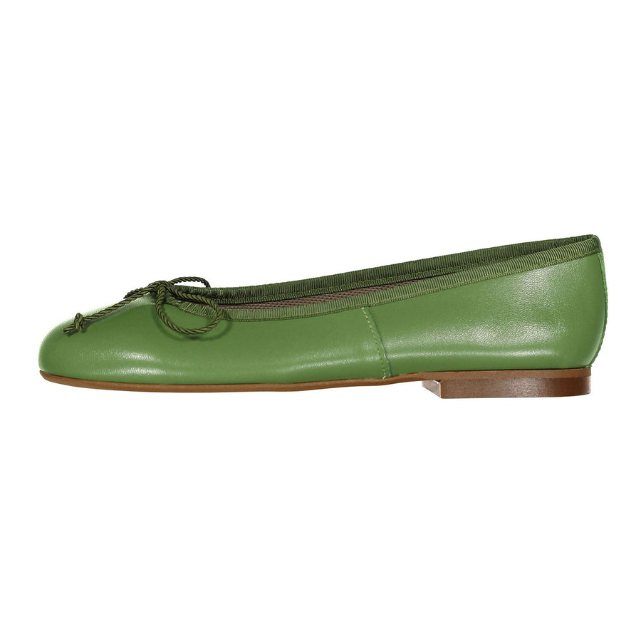 Papanatas Green Leather Ballet Flat