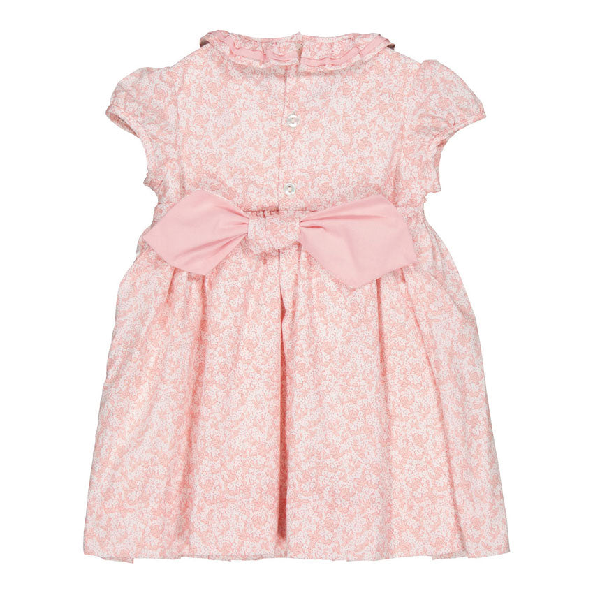 Kidiwi Nude Pink Print Smocked Hars Dress