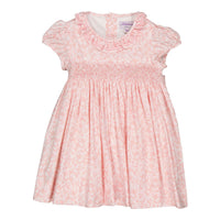 Kidiwi Nude Pink Print Smocked Hars Dress