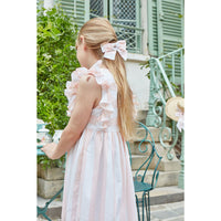 Kidiwi Nude Pink/ Lurex Stripes Lea Smocked Dress