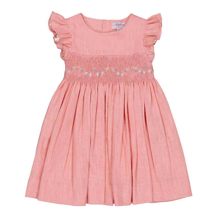 Kidiwi Old Rose Linen Emelyne Dress