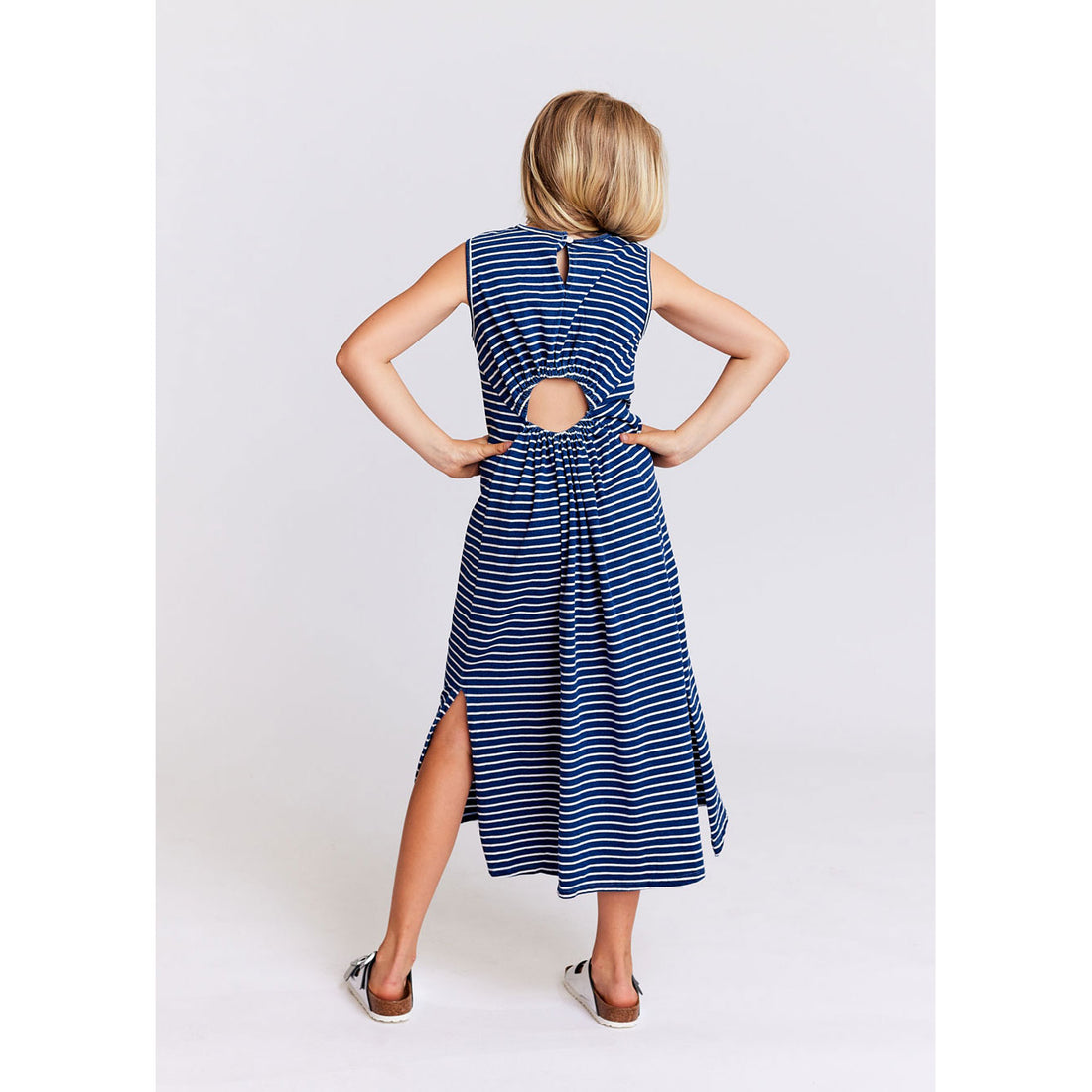 AO76 Indigo Striped London Dress