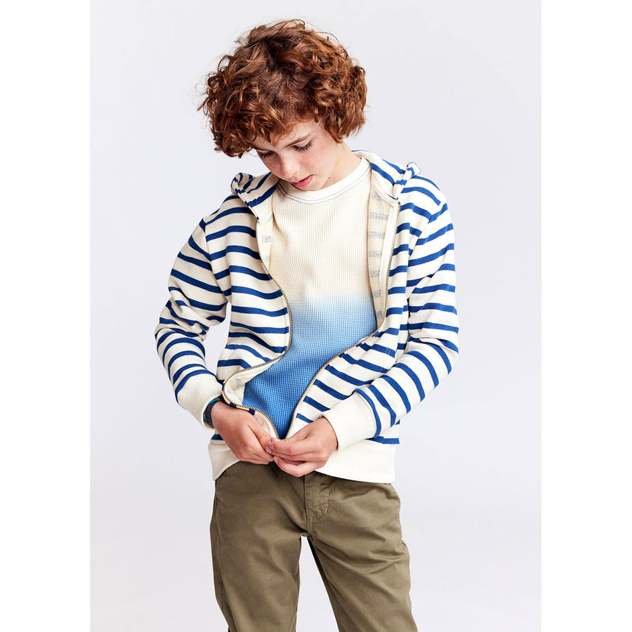 AO76 Estate Blue Striped Norman Zip-Up Hoodie