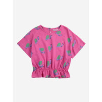 Bobo Choses Fuchsia Funny Snail All Over Blouse