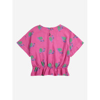 Bobo Choses Fuchsia Funny Snail All Over Blouse