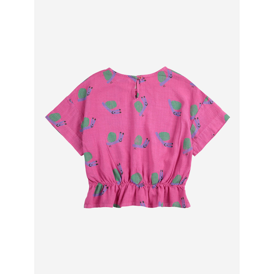 Bobo Choses Fuchsia Funny Snail All Over Blouse