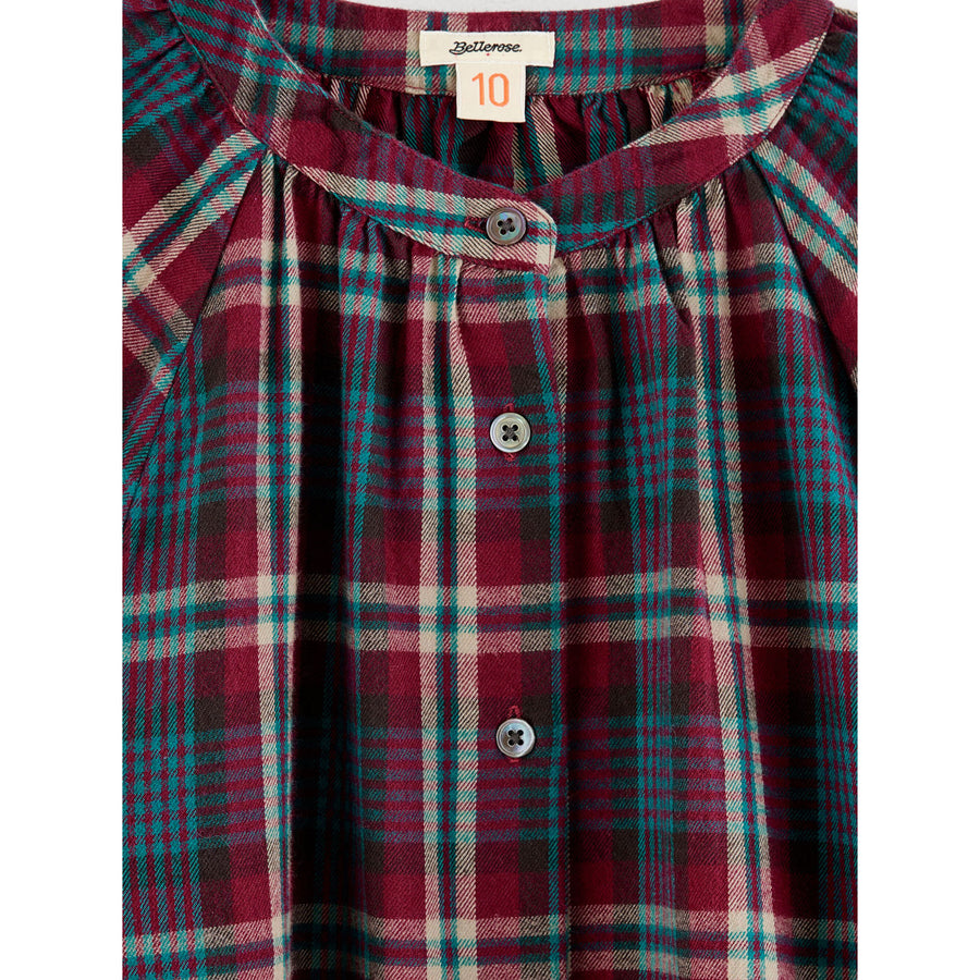 Bellerose Navy Check Hasta Dress