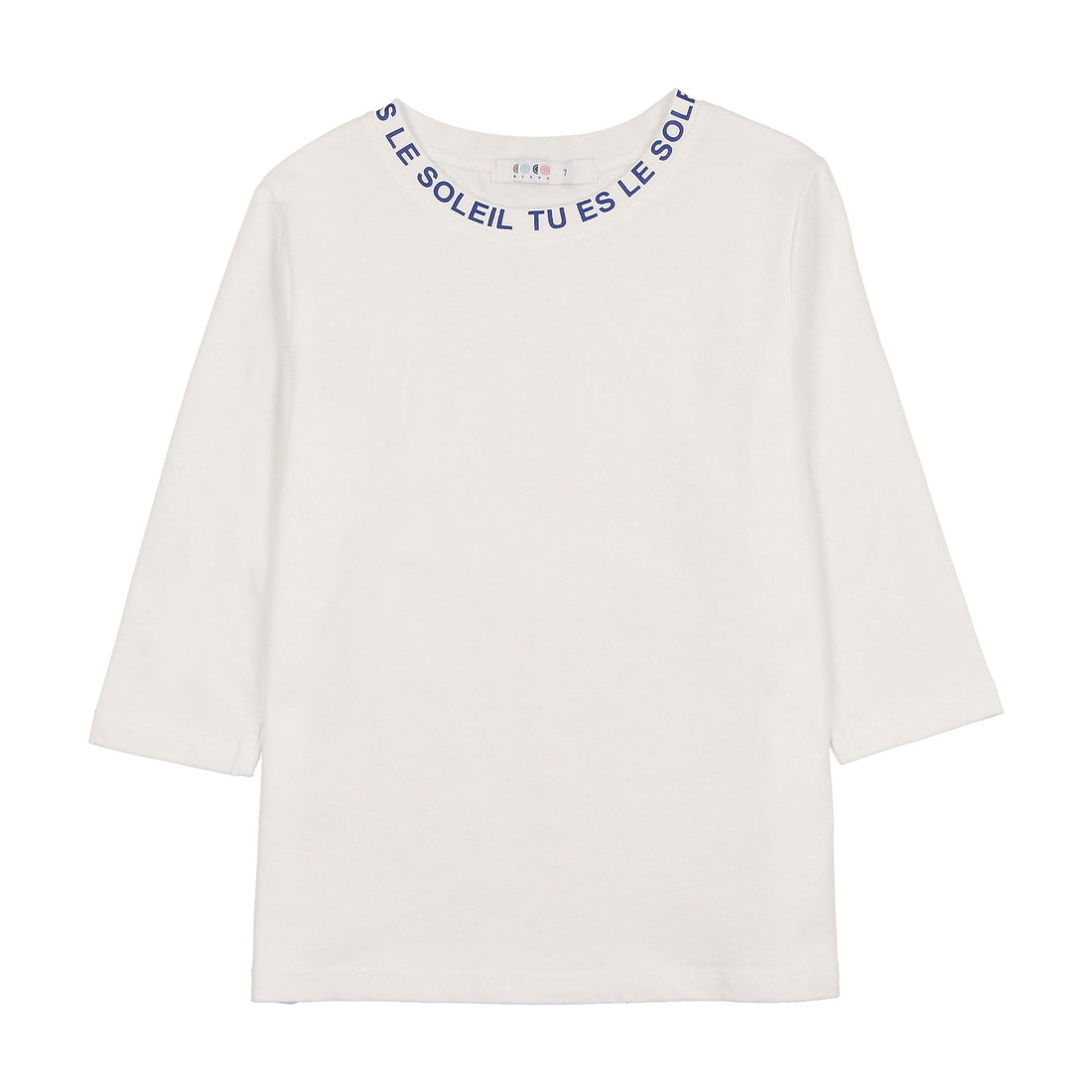 Coco Blanc White W/ Blue Crew Neck Tee