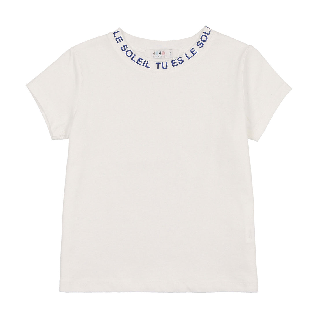 Coco Blanc White W/ Blue Short Sleeve Crewneck Tee