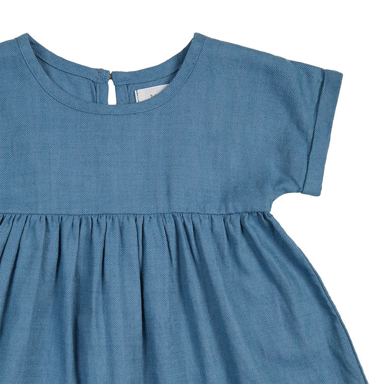 Bene Bene Blue Linen Blend Roll Up Dress