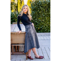 Coco Blanc Black Denim Maxi Skirt