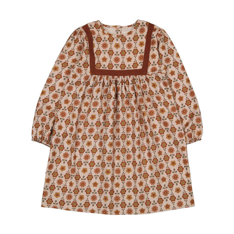 Louis Louise  Cognac Flower Power Lauretta Dress